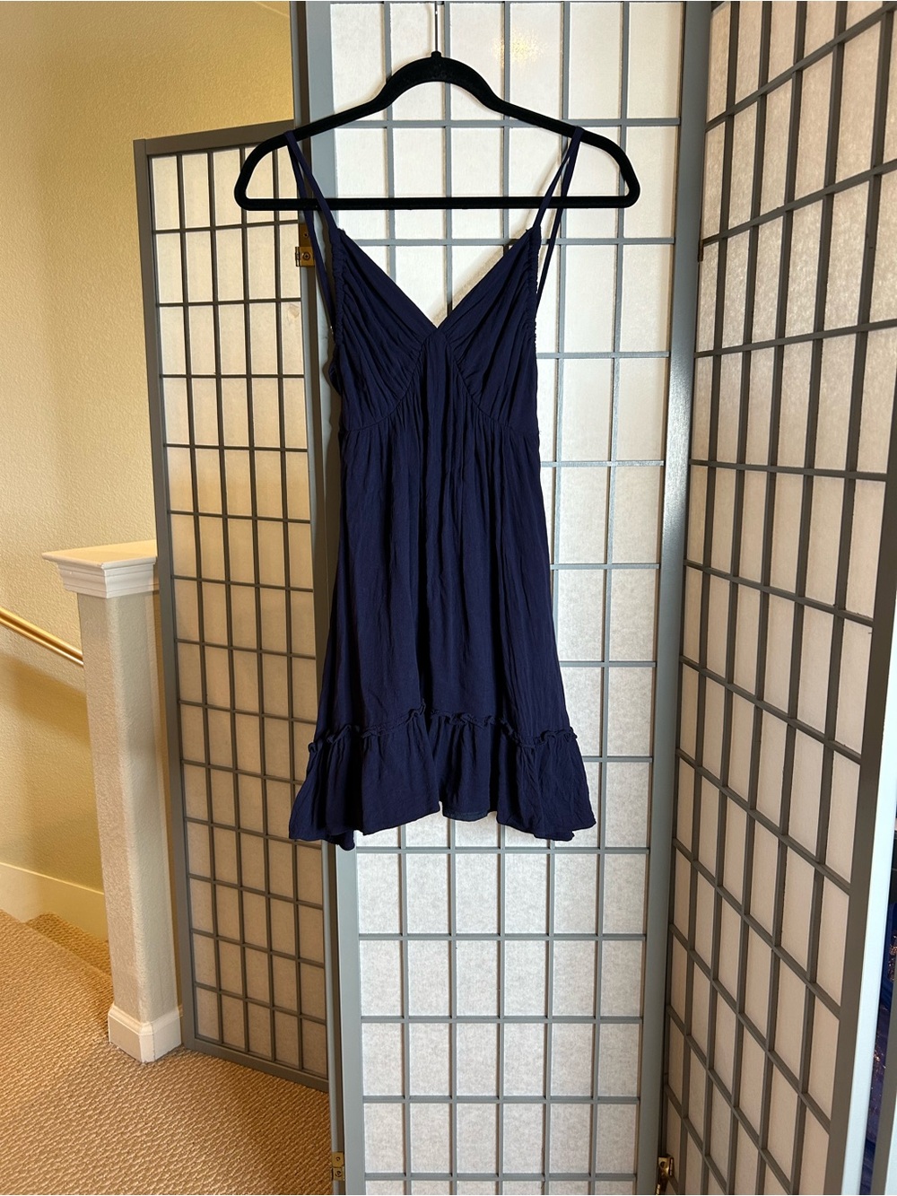 Lulus Navy Blue Sleeveless Ruffled Hem Sundress